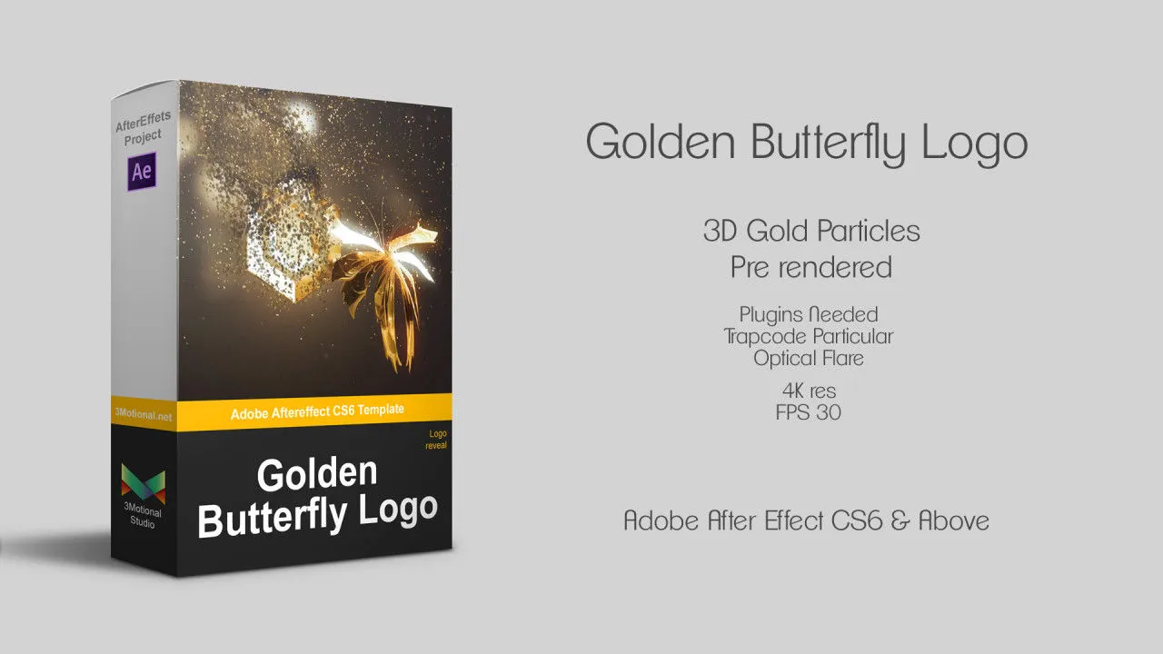新金蝴蝶标志像素设计精选AE模板