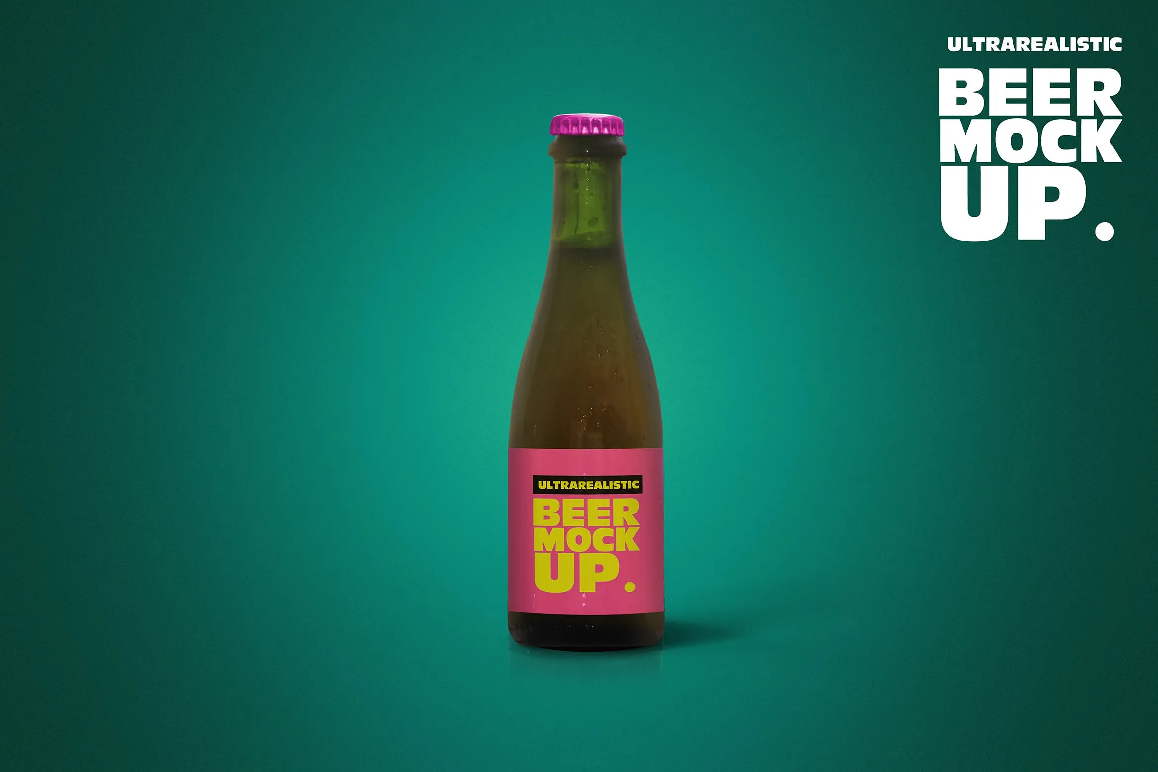 37cl棕褐色啤酒瓶外观设计图像素设计精选模板 Clean 37cl Tan Beer Mockup