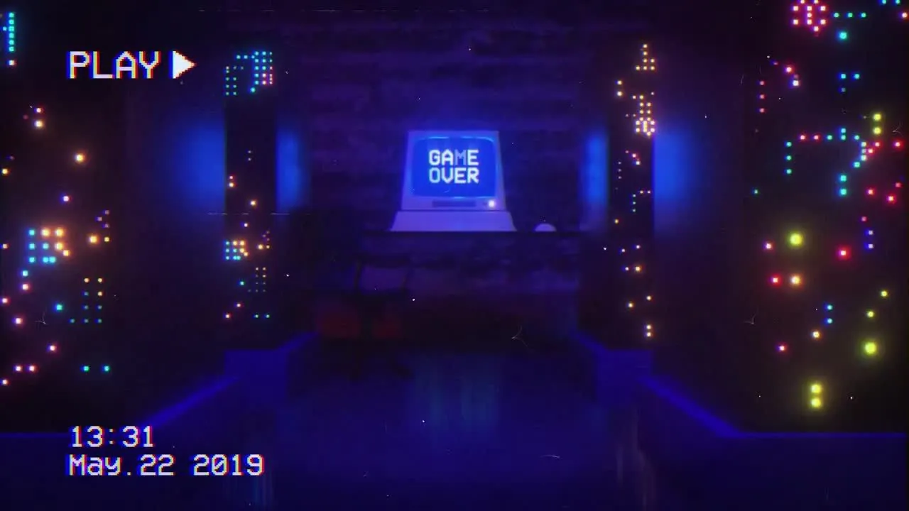 VHS计算机徽标显示像素设计精选AE模板