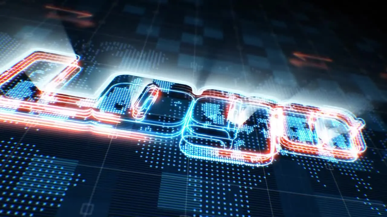 具有动态动画的霓虹灯发光笔触和光线效果的AE电视本站模板