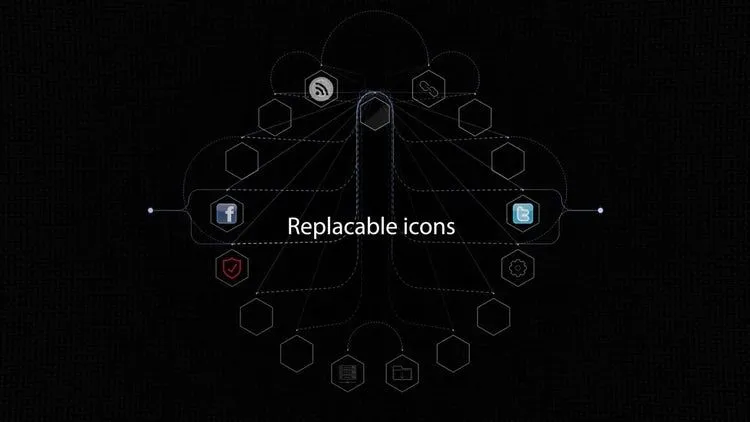 计算机和云网络标志像素设计精选AE模板