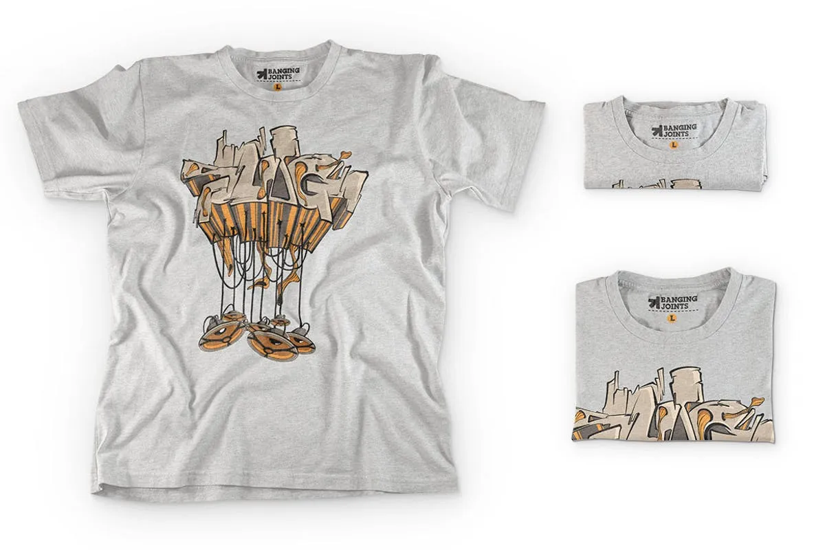 时尚印花T恤演示服装样机 Heather T-Shirt Presentation Mockup