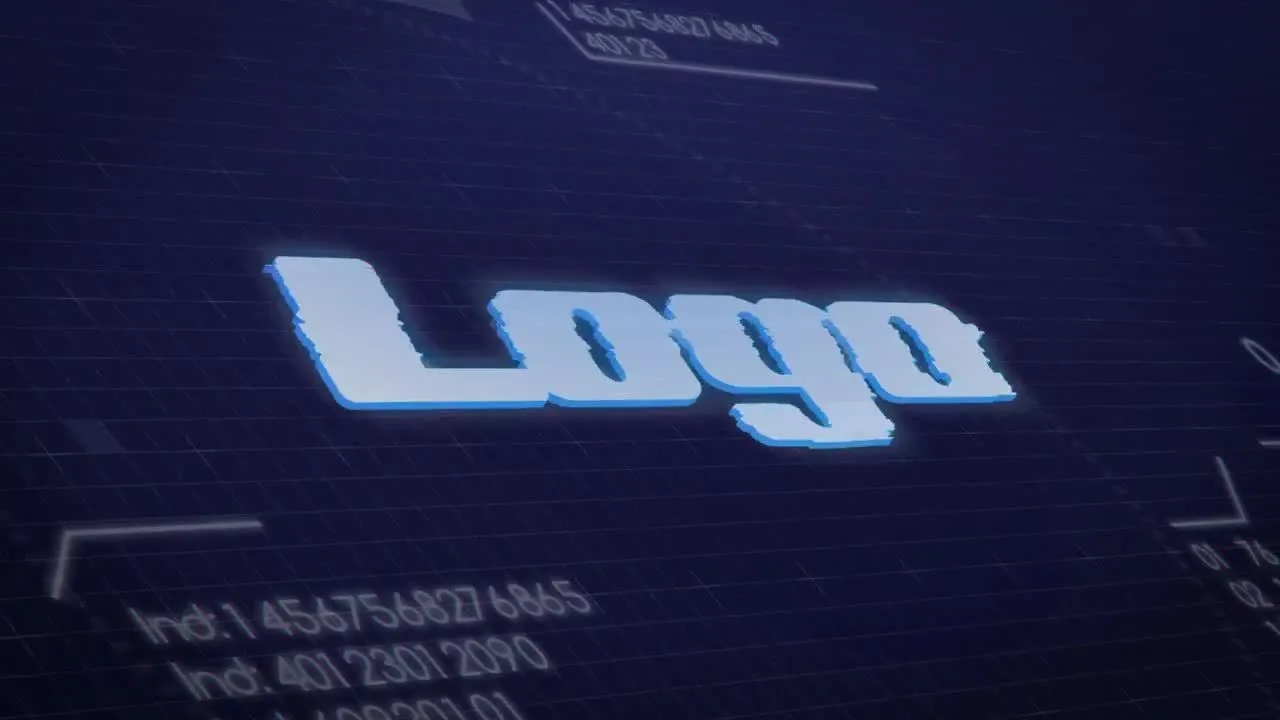 公司Glitch HUD徽标简介像素设计精选AE模板