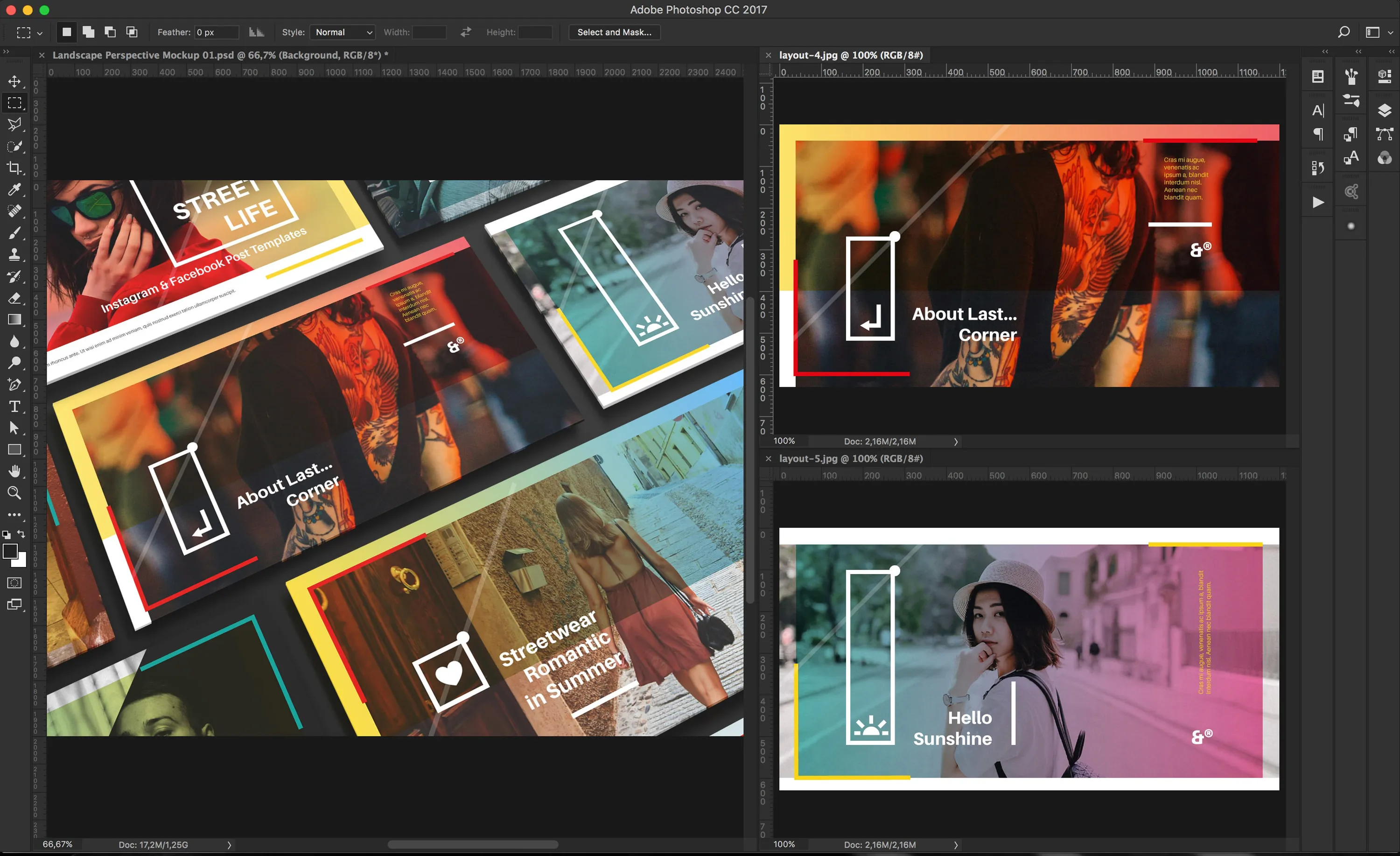 新媒体社交媒体传播设计物料效果图样机模板01 Landscape Perspective Mockup 01