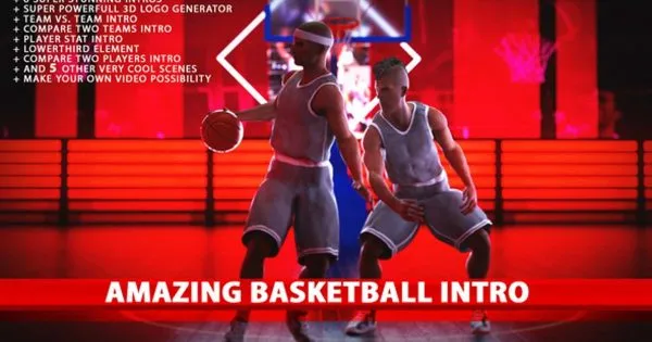 魅力篮球体育节目片头像素设计精选AE模板 Amazing Basketball Intros