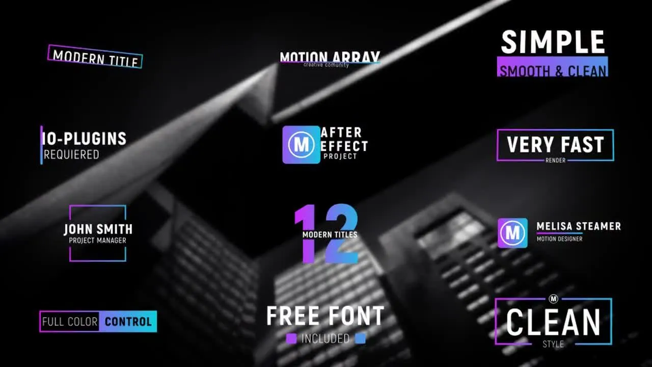 12个色彩鲜艳全屏标题像素设计精选AE模板