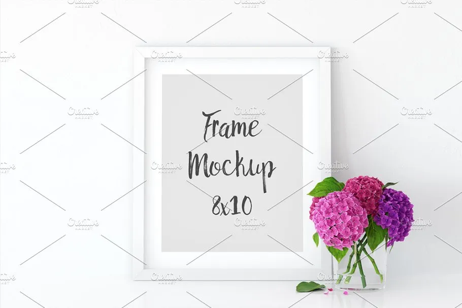白色相框画框样机 White Interior Frame Mockup#8211; (8#215;10)
