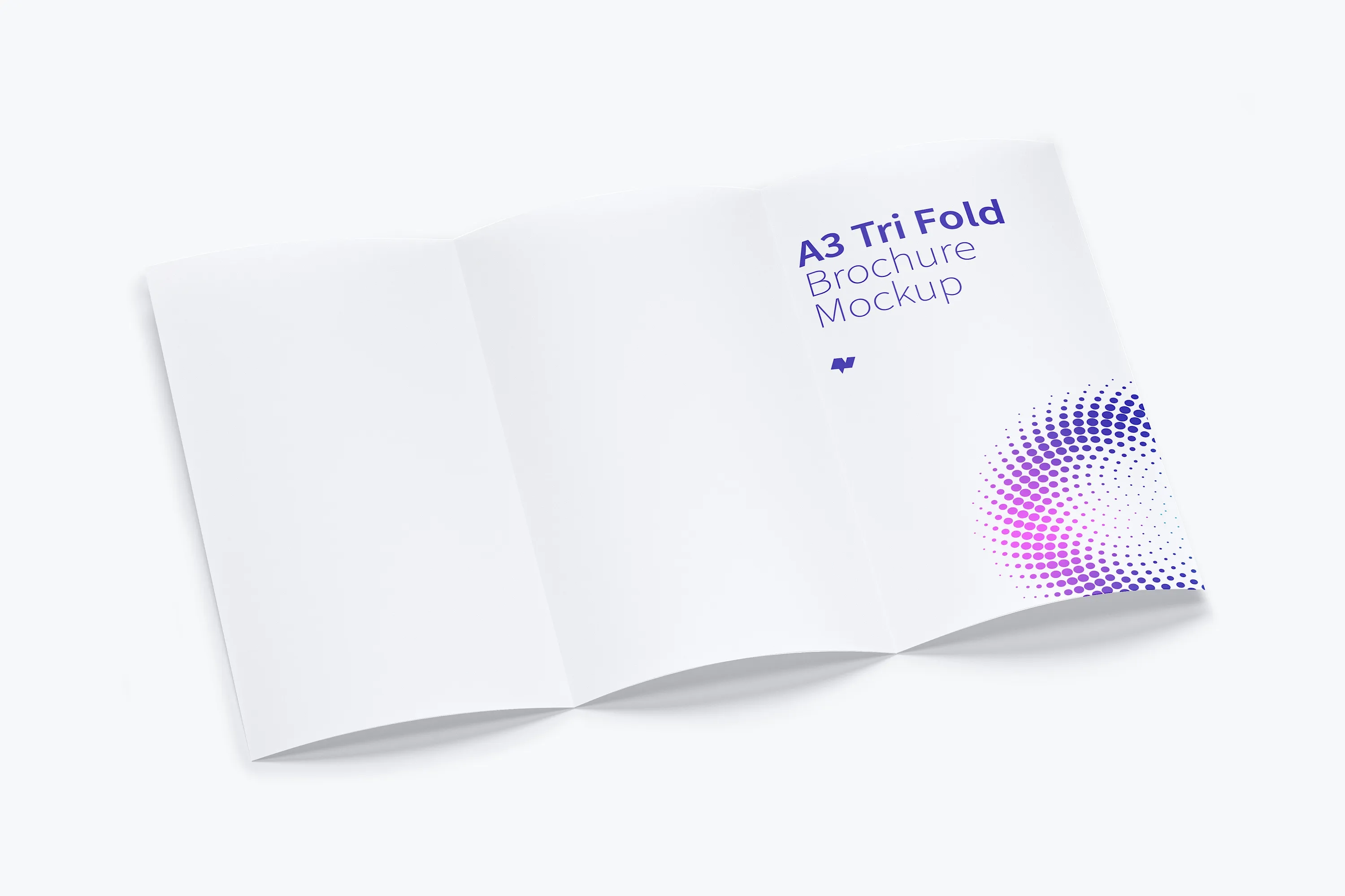 A3尺寸大小三折小册子传单设计图样机模板01 A3 Trifold Brochure Mockup 01