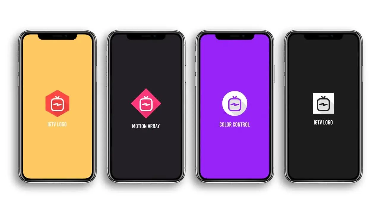 动态动画形状logo像素设计精选AE模板IGTV Logo Reveal