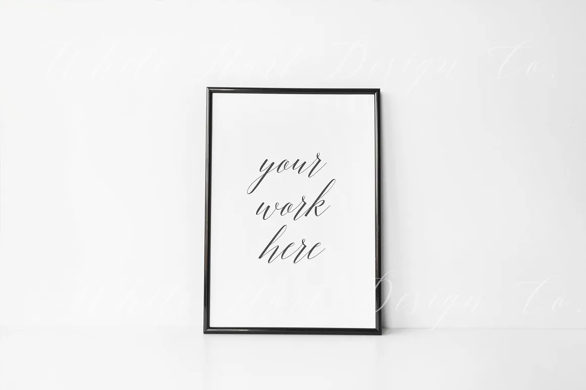 A4规格画框相框样机 A4 black frame mock up#8211; 8#215;12quot;