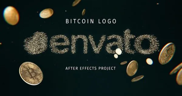 比特币虚拟币Logo标志像素设计精选AE模板 Bitcoin Logo