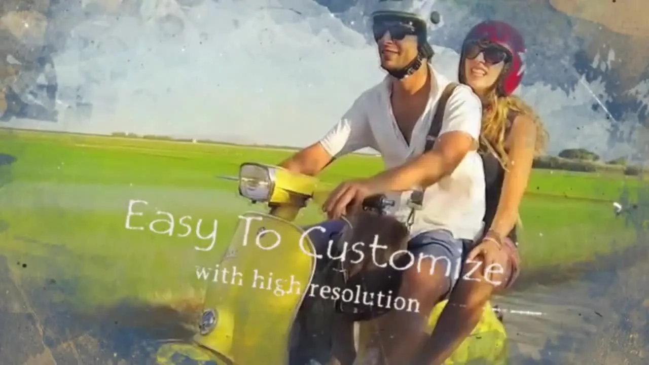 复古水彩画宣传片像素设计精选AE模板