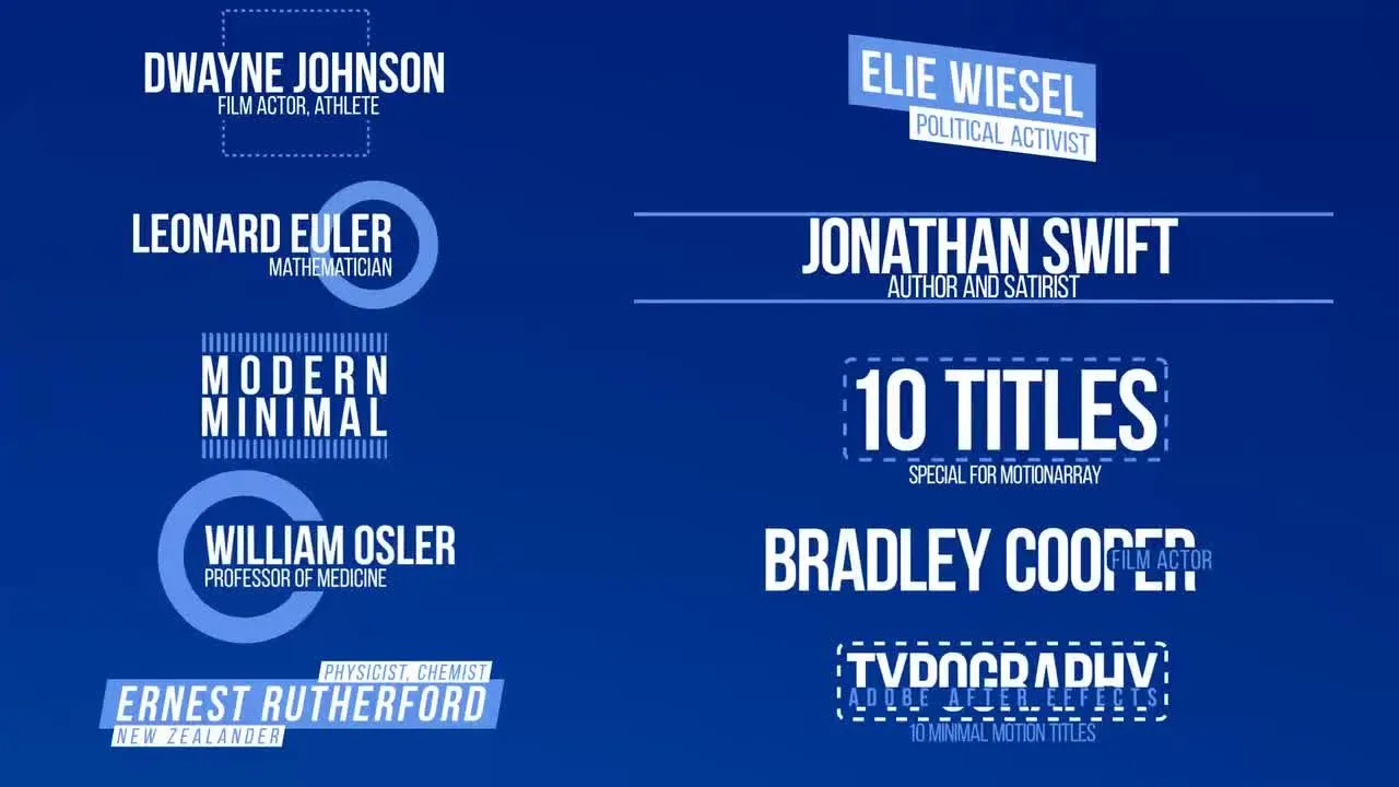 10个不同的设计独特的动画小标题像素设计精选AE模板