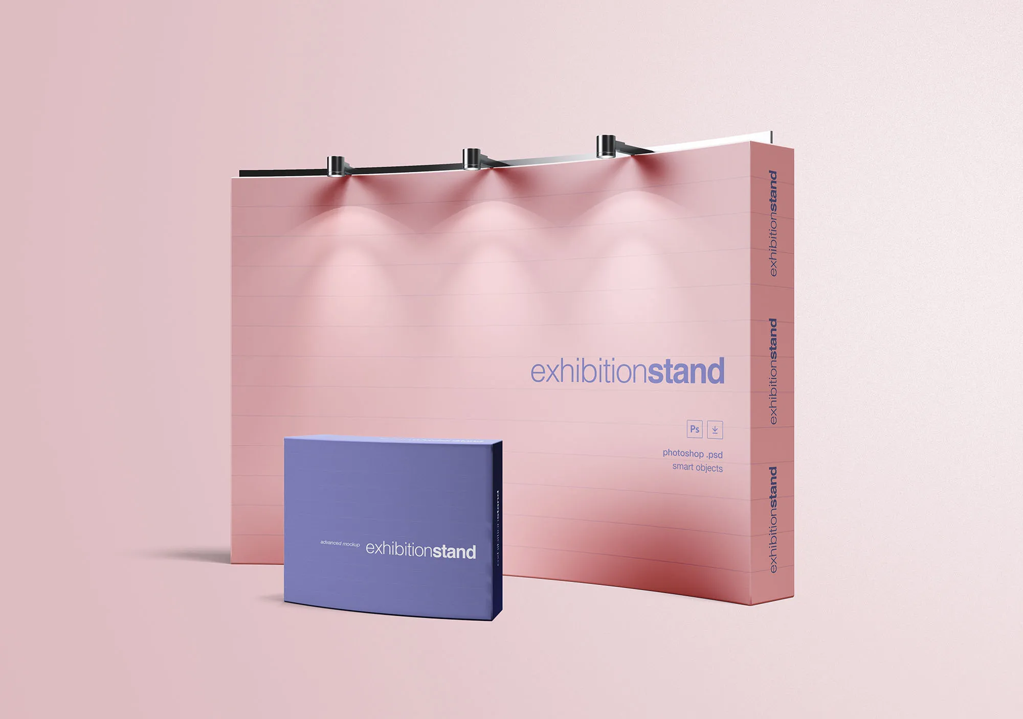 简易品牌展台设计效果图样机模板 Simple Exhibition Stand Mockup