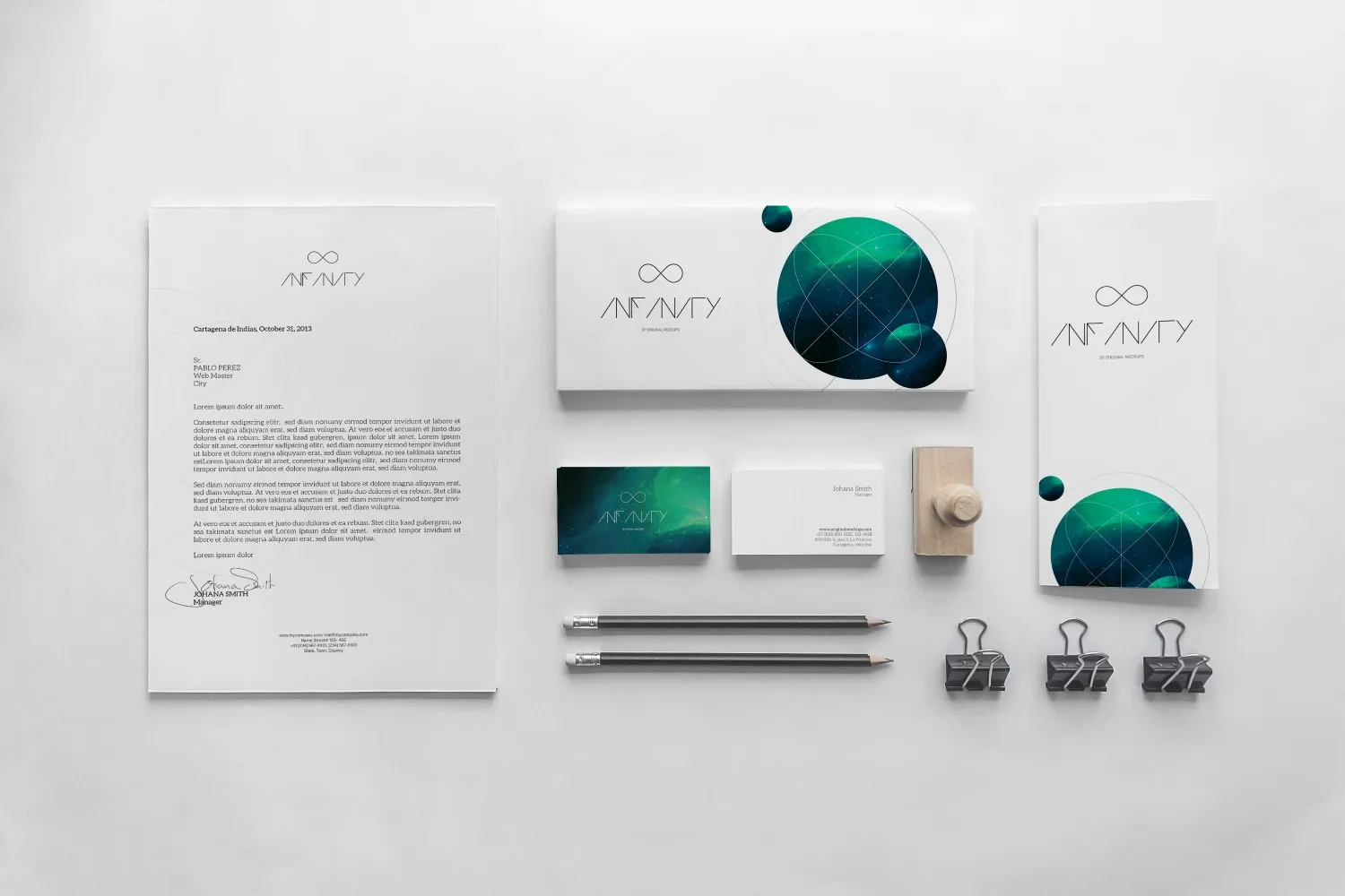 企业VIamp;Logo设计演示样机模板9 Stationery Mockup 9