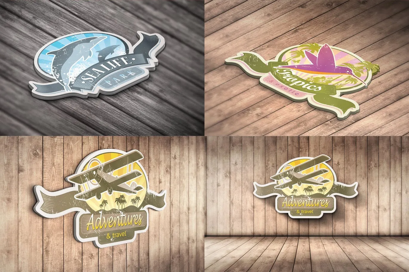 3D效果Logo商标设计效果图样机 3D Logo Mock Up