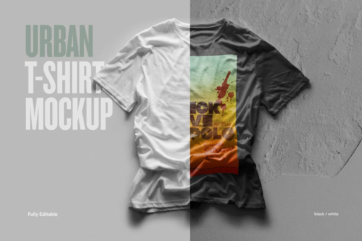 都市风格T恤印花图案设计预览样机像素设计精选 Urban T-Shirt Mock-Up