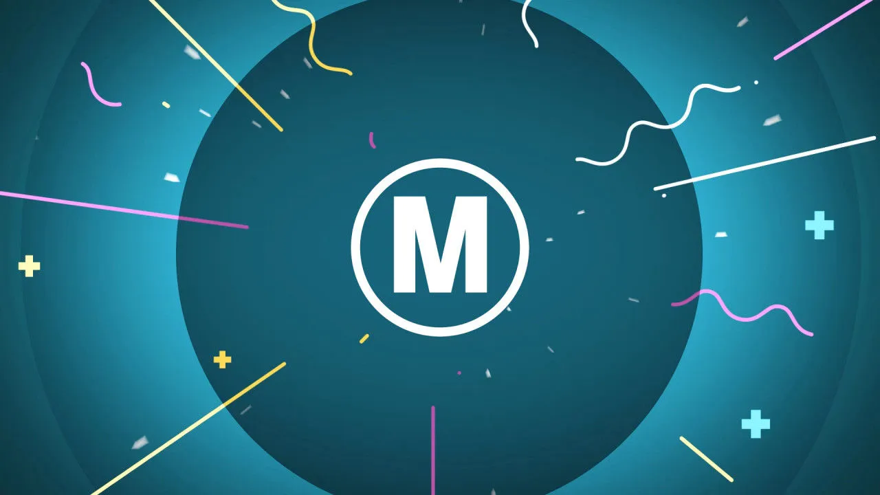 动态线条彩带爆炸logo展示像素设计精选AE模板