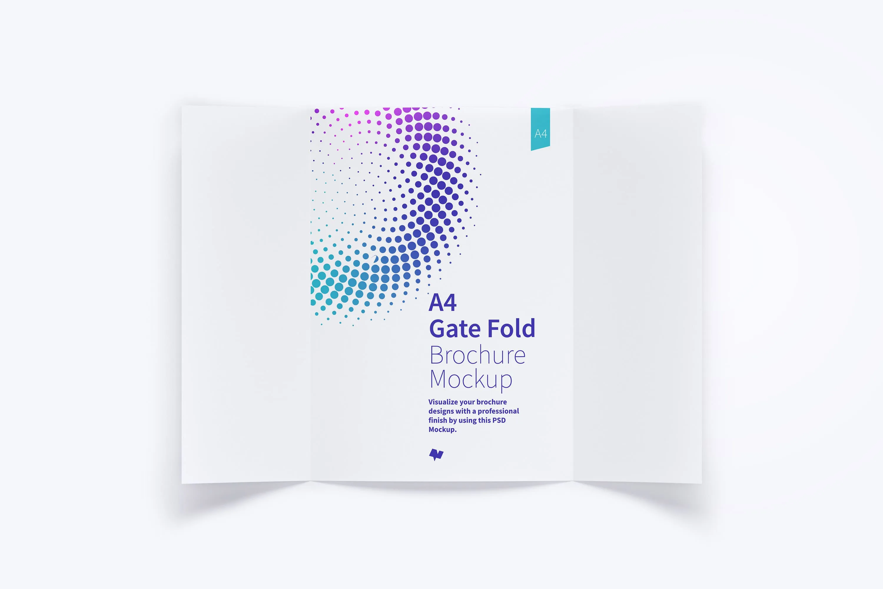 A4纸对开折页传单设计样机模板01 A4 Gate Fold Brochure Mockup 01