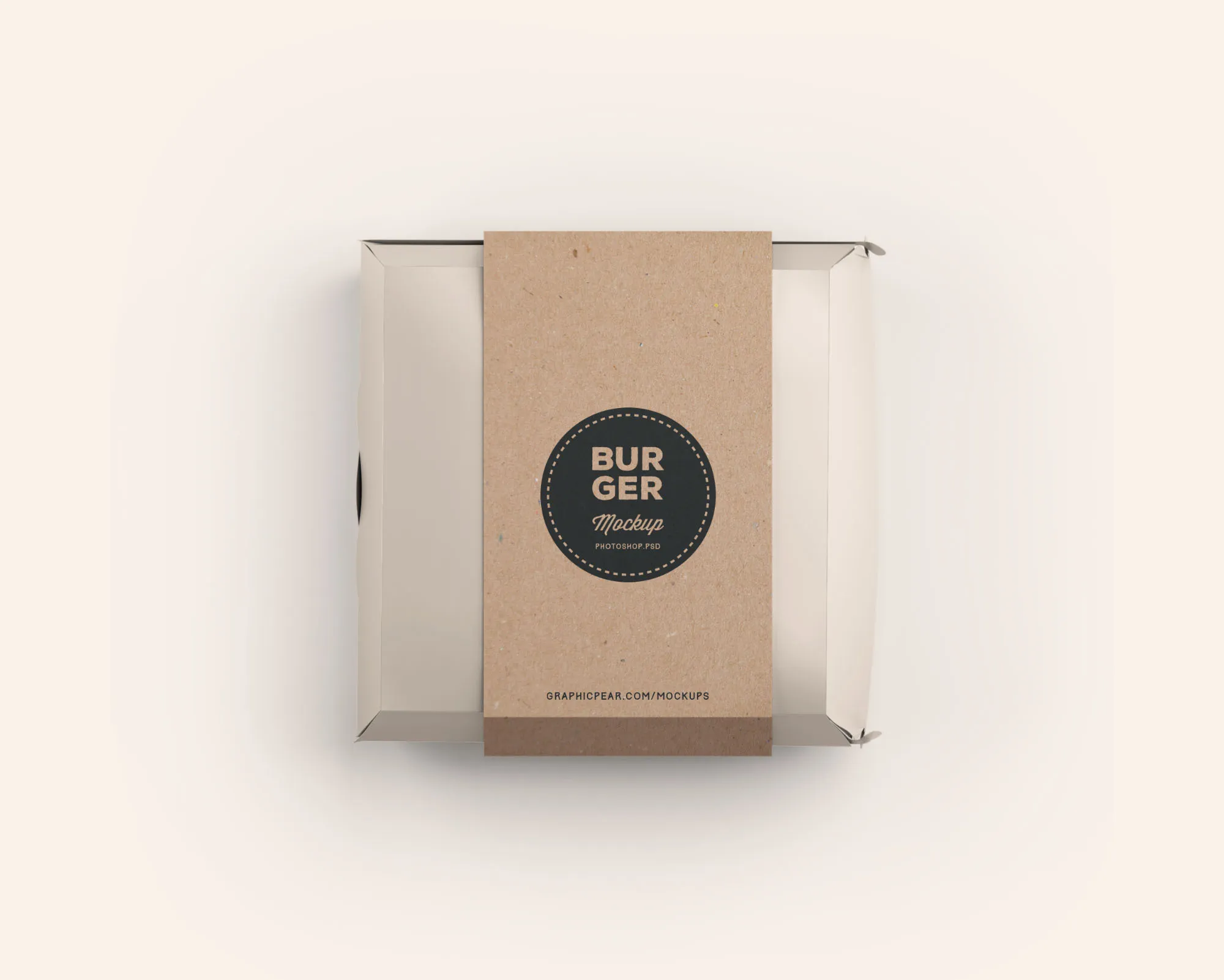 汉堡包装盒设计效果图样机模板 Burger Box Package Mockup
