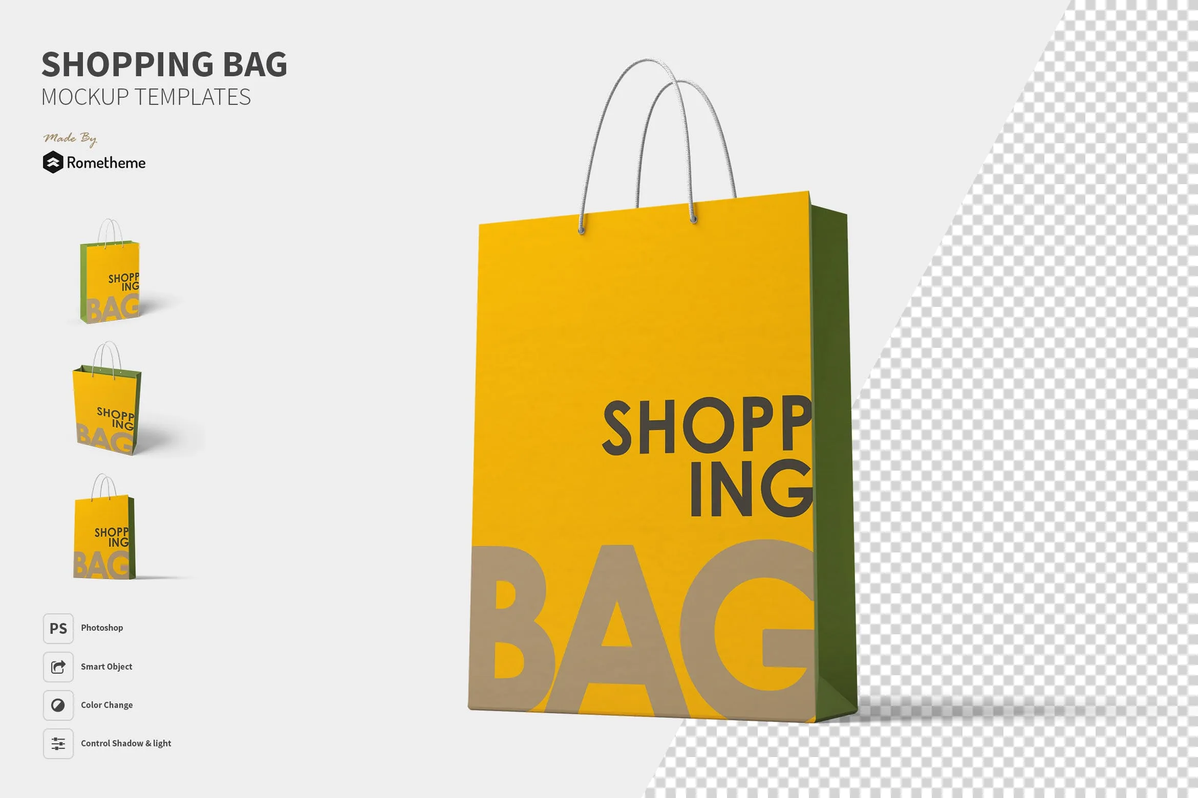 标准购物牛皮纸袋设计图样机 Shopping bag#8211; Mockup Set FH