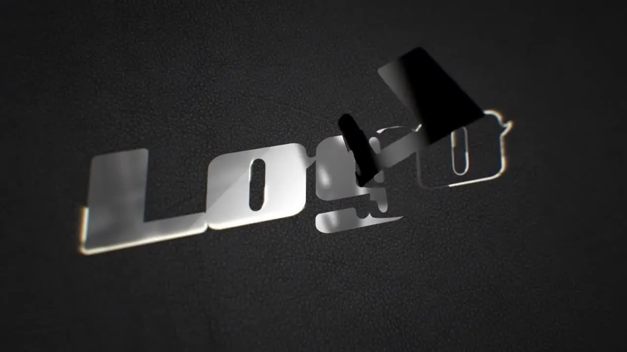 像素设计精选AE模板金色描边翻转特效logo片头展示