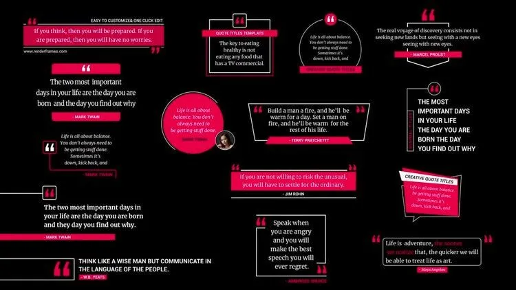 15个精美独特的引用标题像素设计精选AE模板