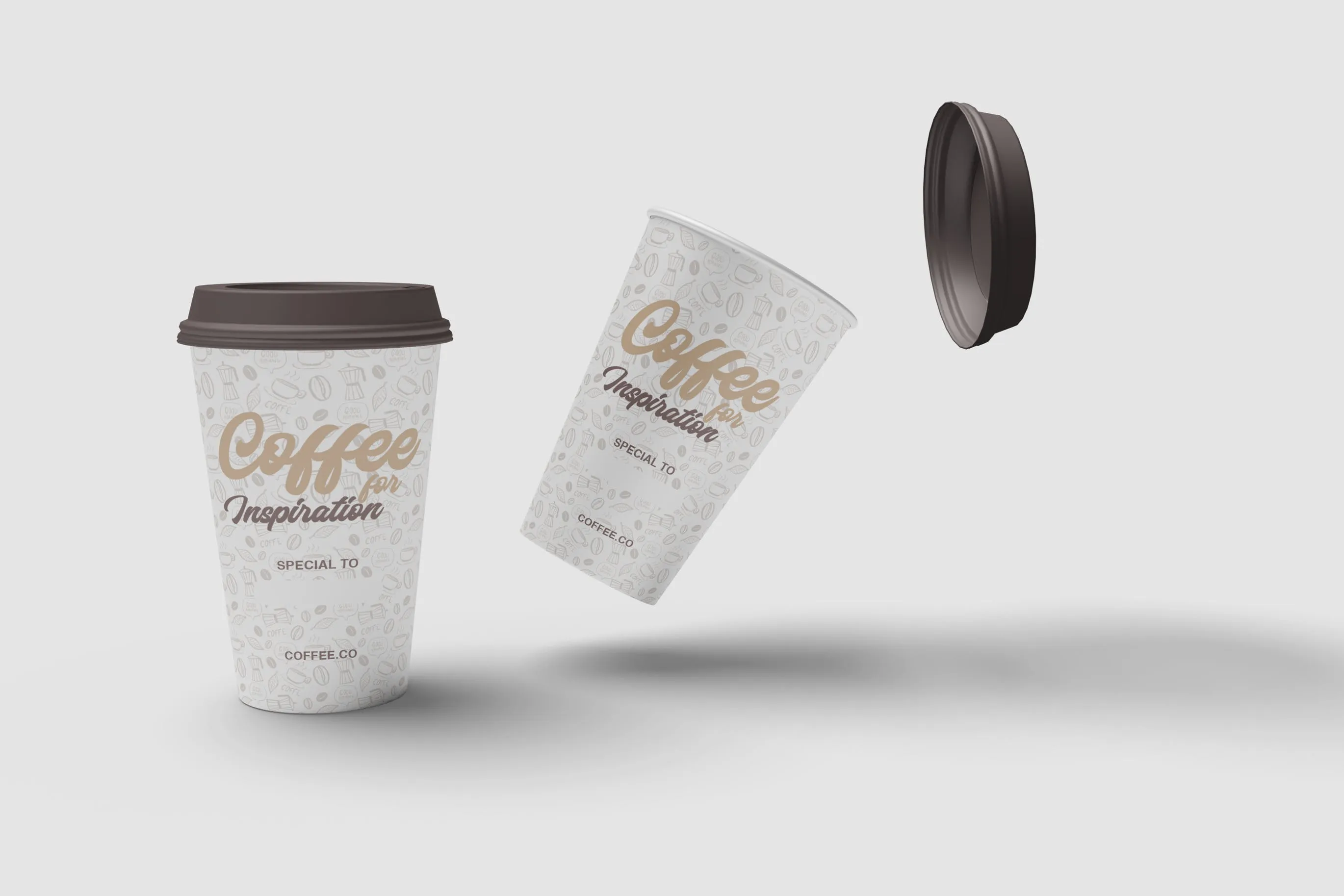 咖啡纸杯外观图案设计预览像素设计精选 Cup of Coffee Mockup