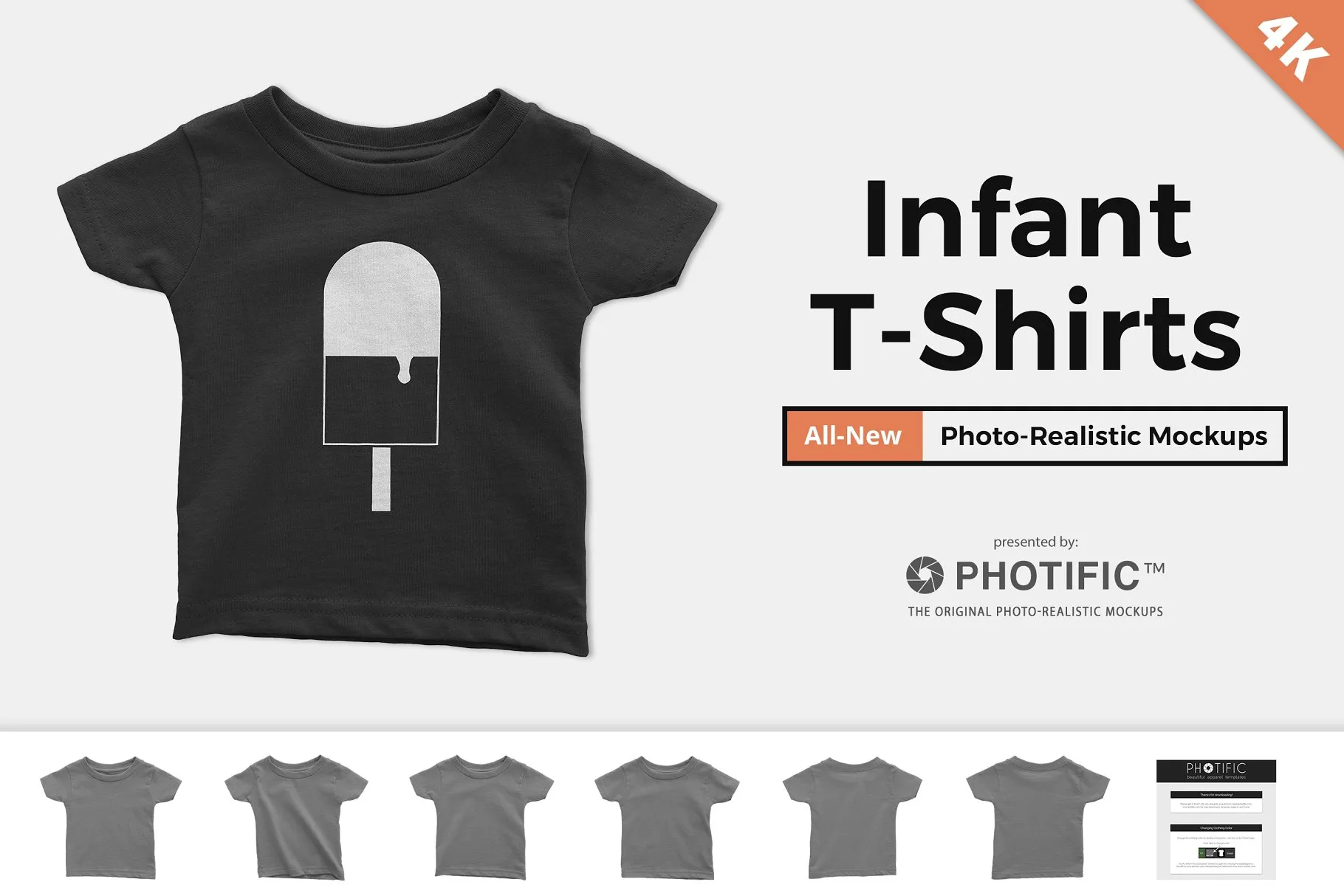 婴儿T恤服装样机 Infant T-Shirt Mockups