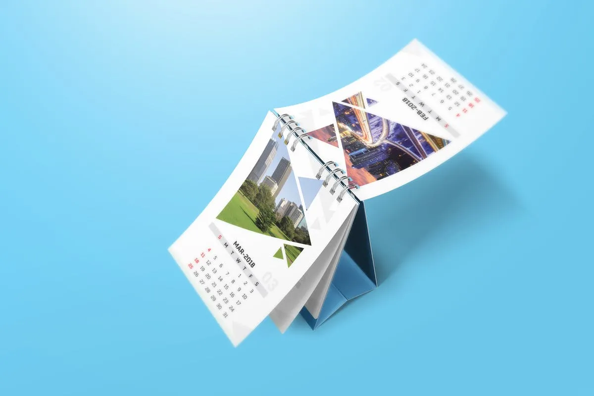 活页台历日历样机模板 Desk Calendar Mockups