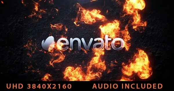 4K高清火焰燃烧爆炸特效Logo演示像素设计精选AE模板 Cinematic Fire Logo
