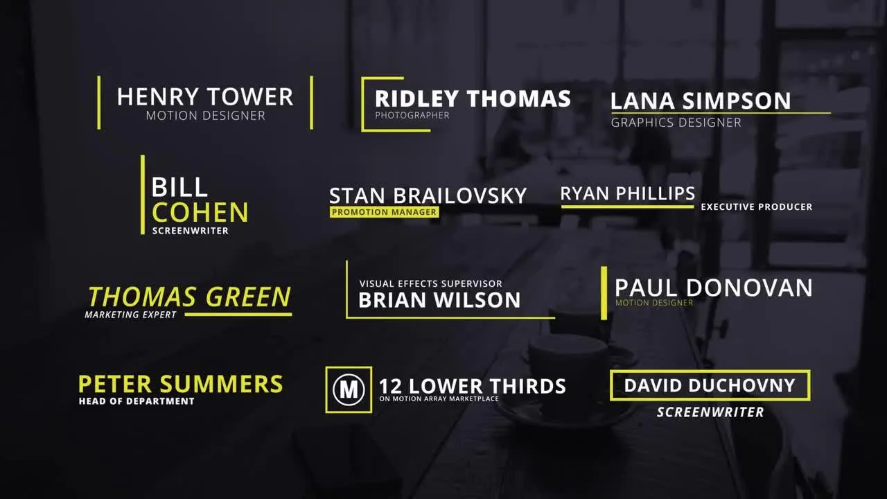 12个独特的纪录片下三分之一标题动画像素设计精选AE模板