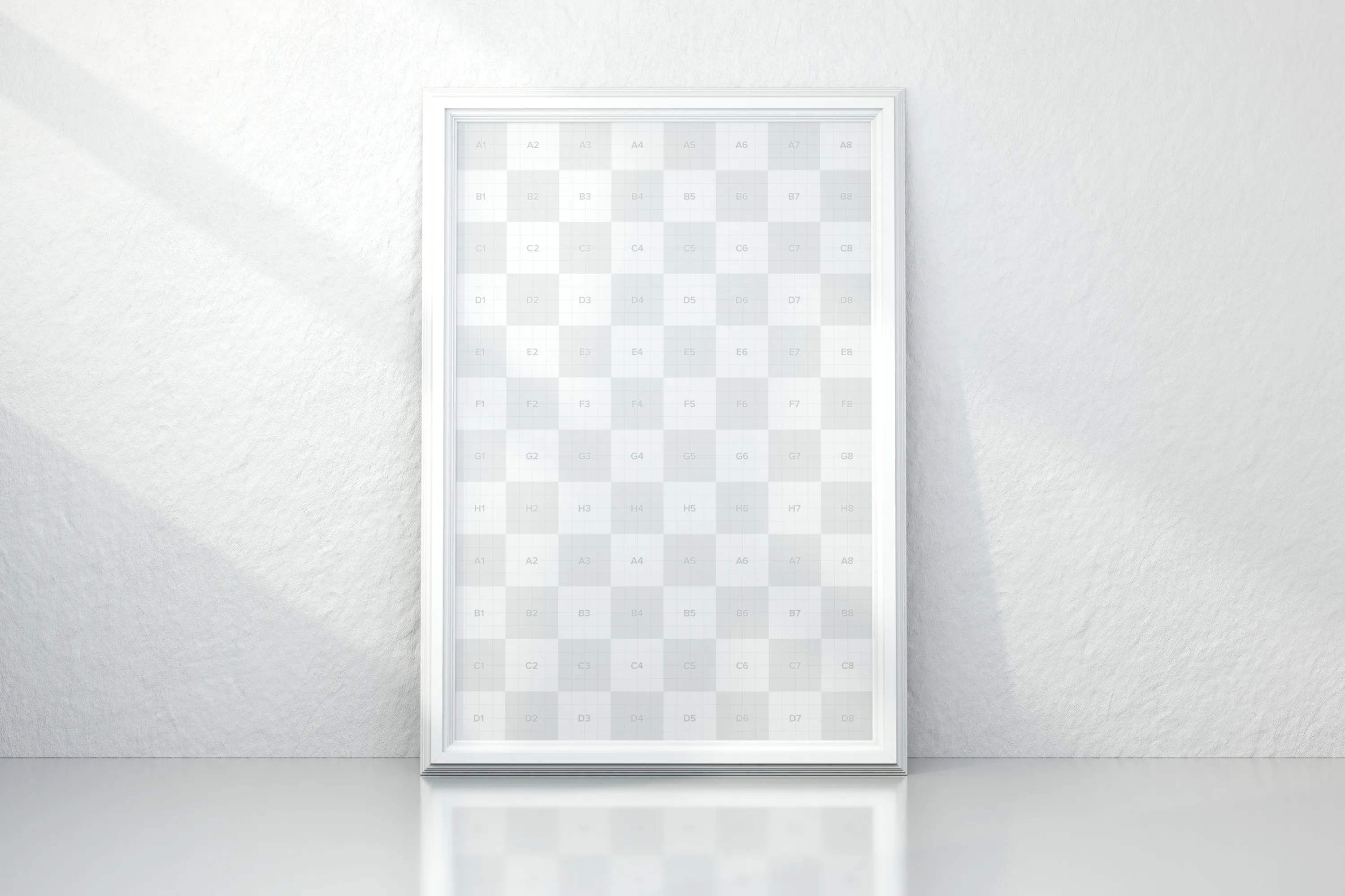 带框大肖像画布画框样机模板素材 Framed Large Portrait Canvas Mockup