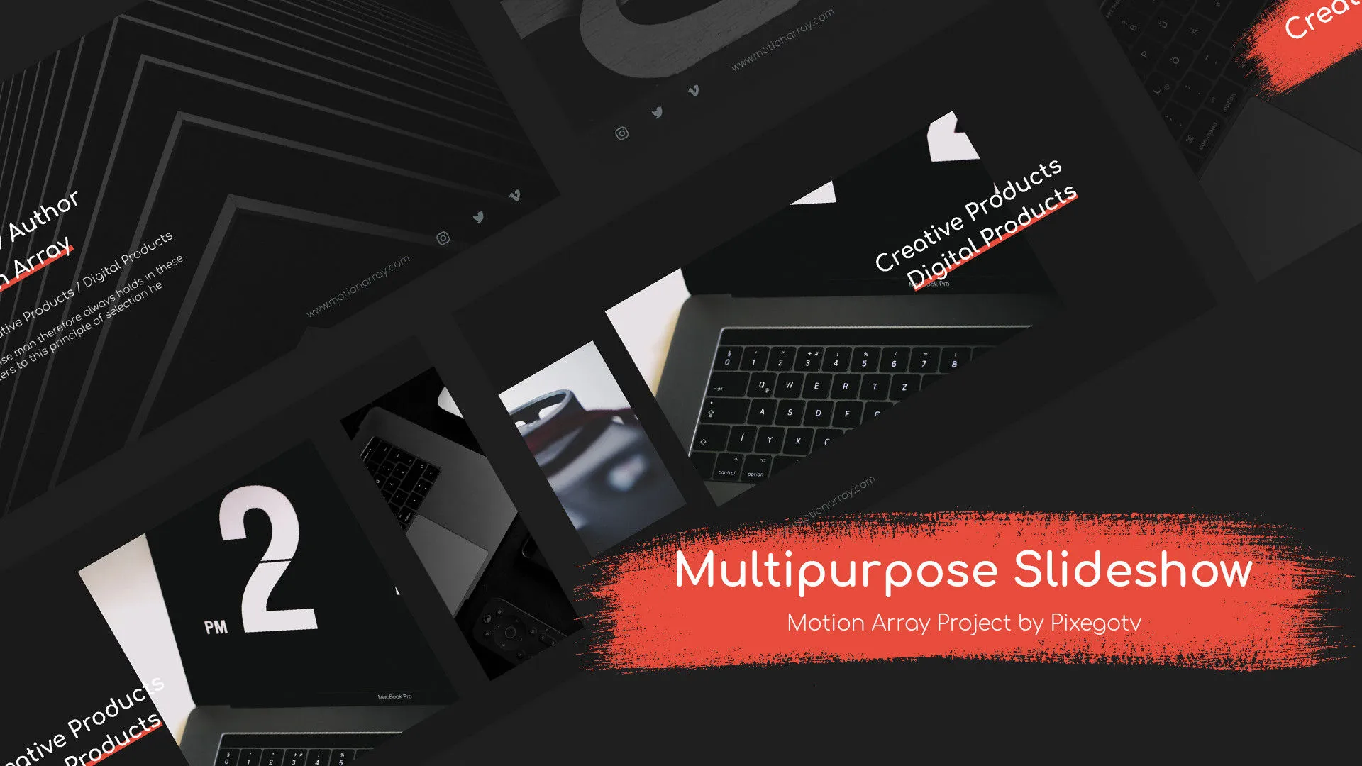 在线营销视频多用途幻灯片过渡像素设计精选AE模板