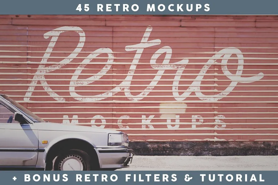 45款新西兰取景复古Logoamp;字体样机模板 45 Retro Mockups (+BONUS)