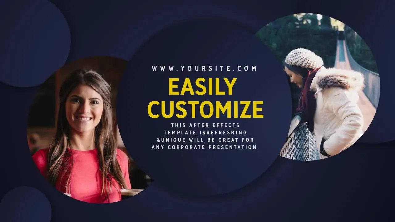 现代时尚过渡效果圆形幻灯片像素设计精选AE模板