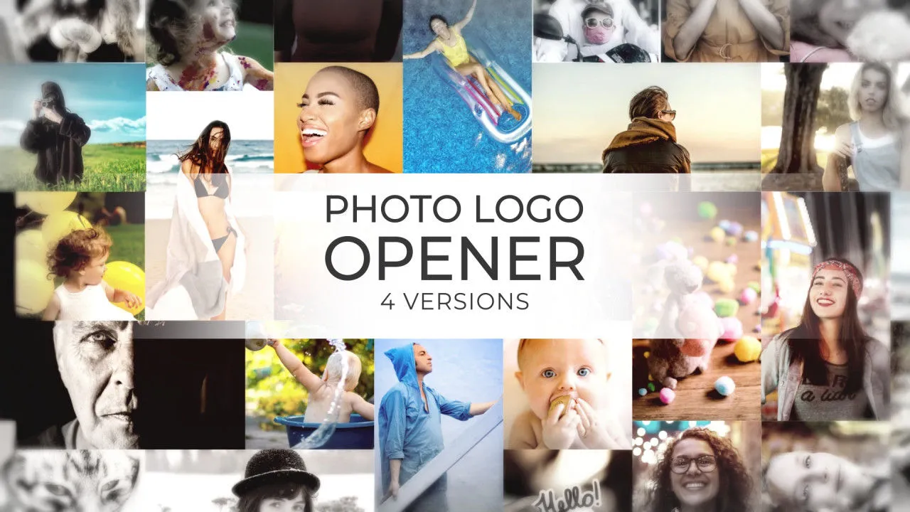 阳光旅行照片Logo演示像素设计精选AE模板