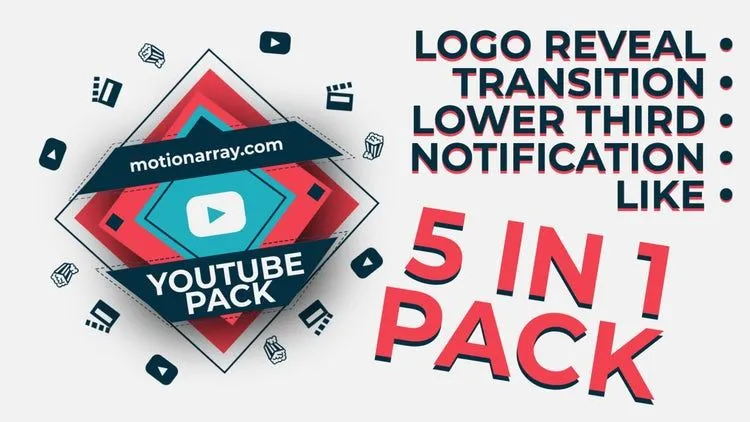 梦幻YouTube视频徽标像素设计精选AE模板