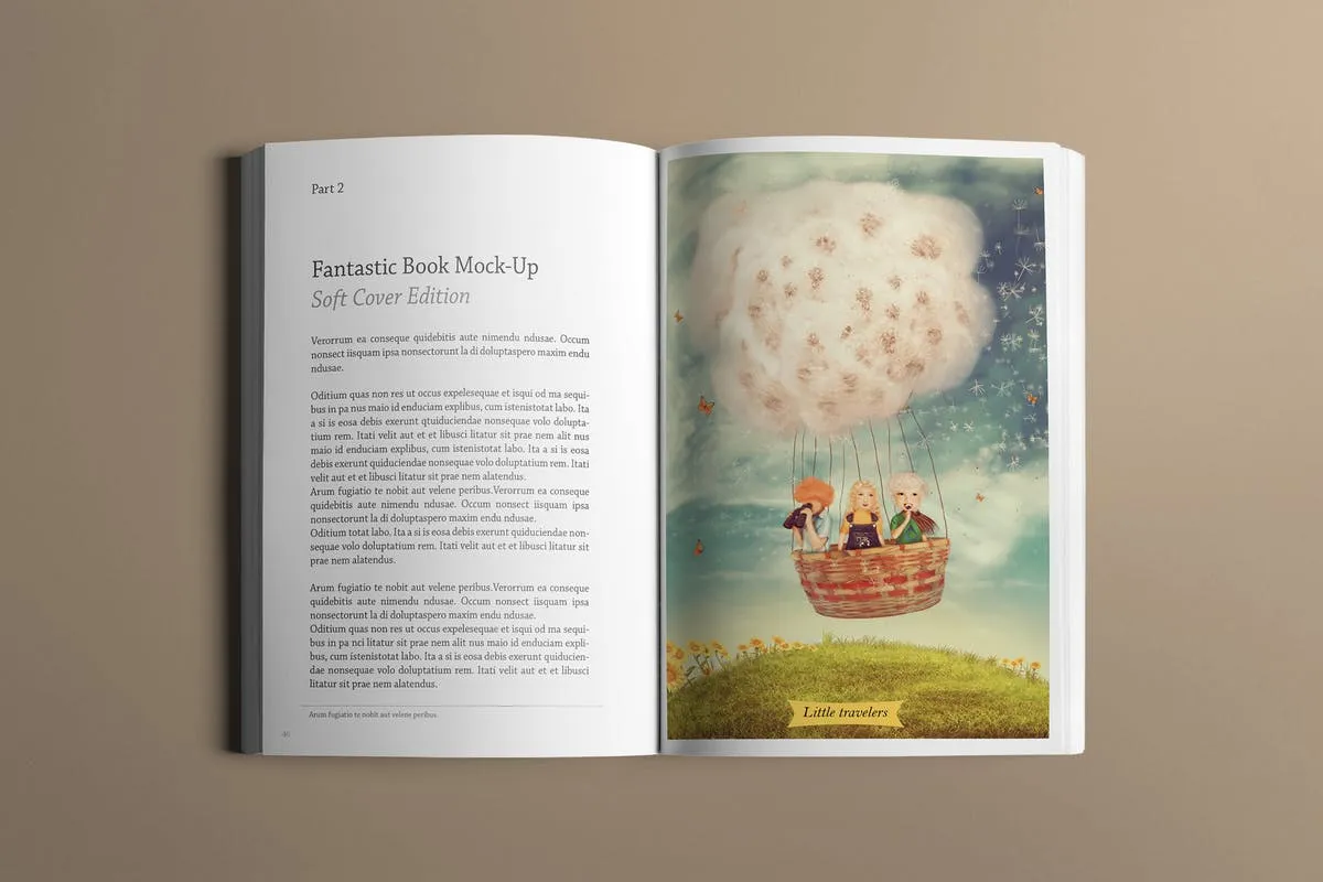 逼真软封面图书印刷品样机 Soft Cover Book Mockup