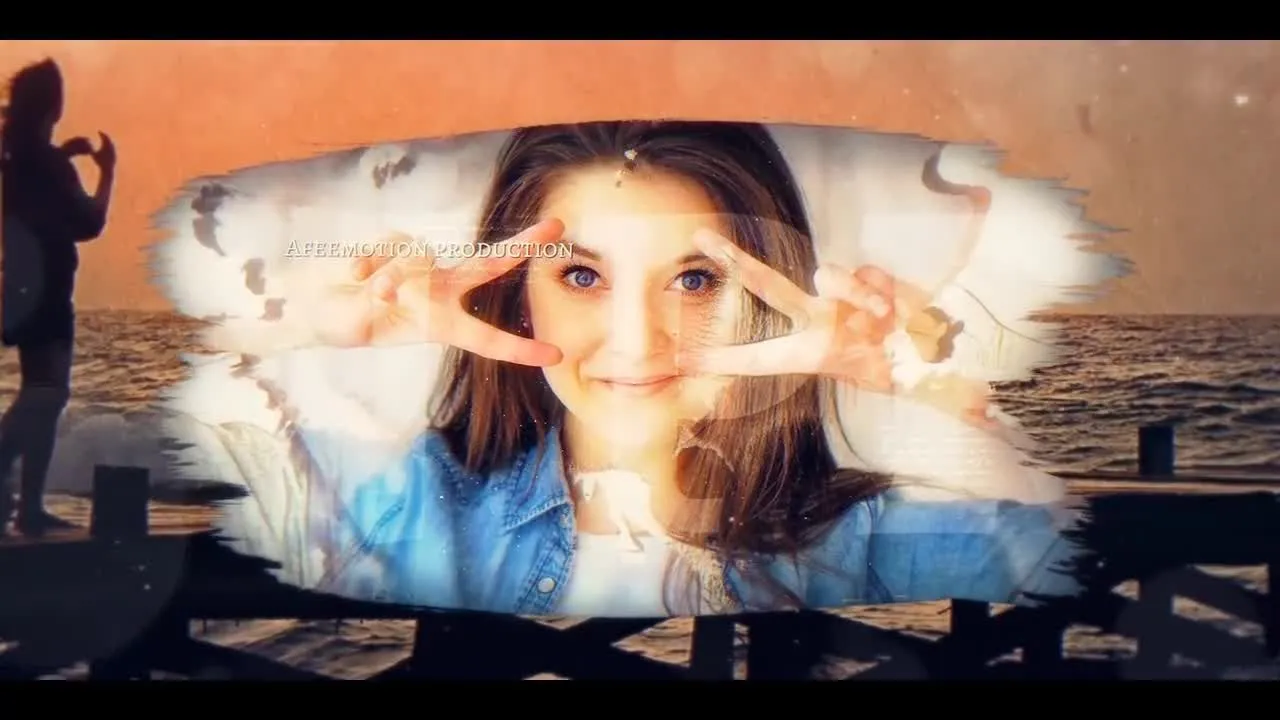 回忆复古笔刷遮罩转场特效视频像素设计精选AE模板