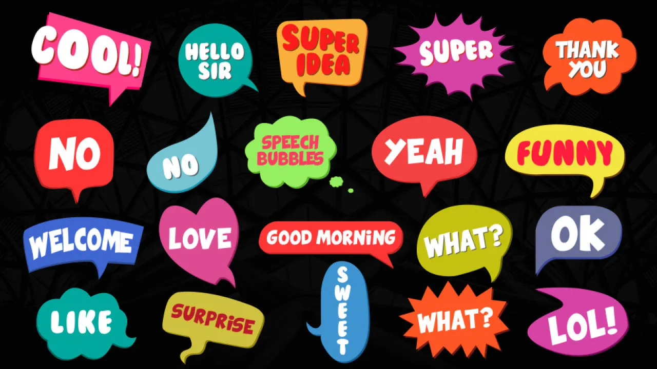 20个明亮有趣色彩鲜艳动画语音泡泡像素设计精选AE模板