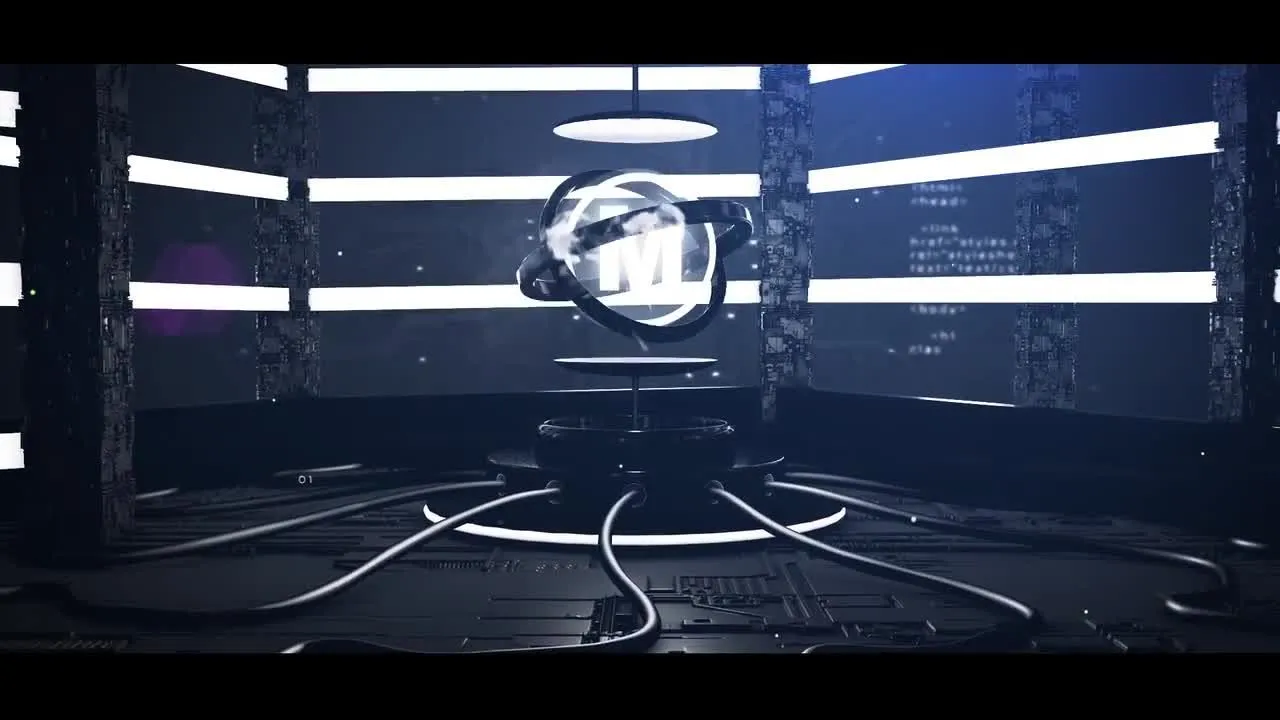 动态动画黑暗工厂徽标像素设计精选AE模板