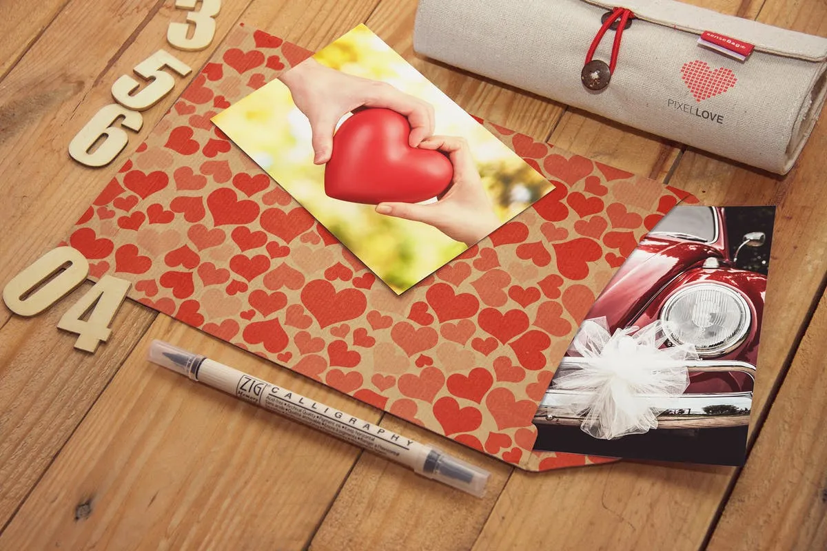 照片amp;个性化办公室信封样机展示模板 Photoamp; Personalized Office Envelope