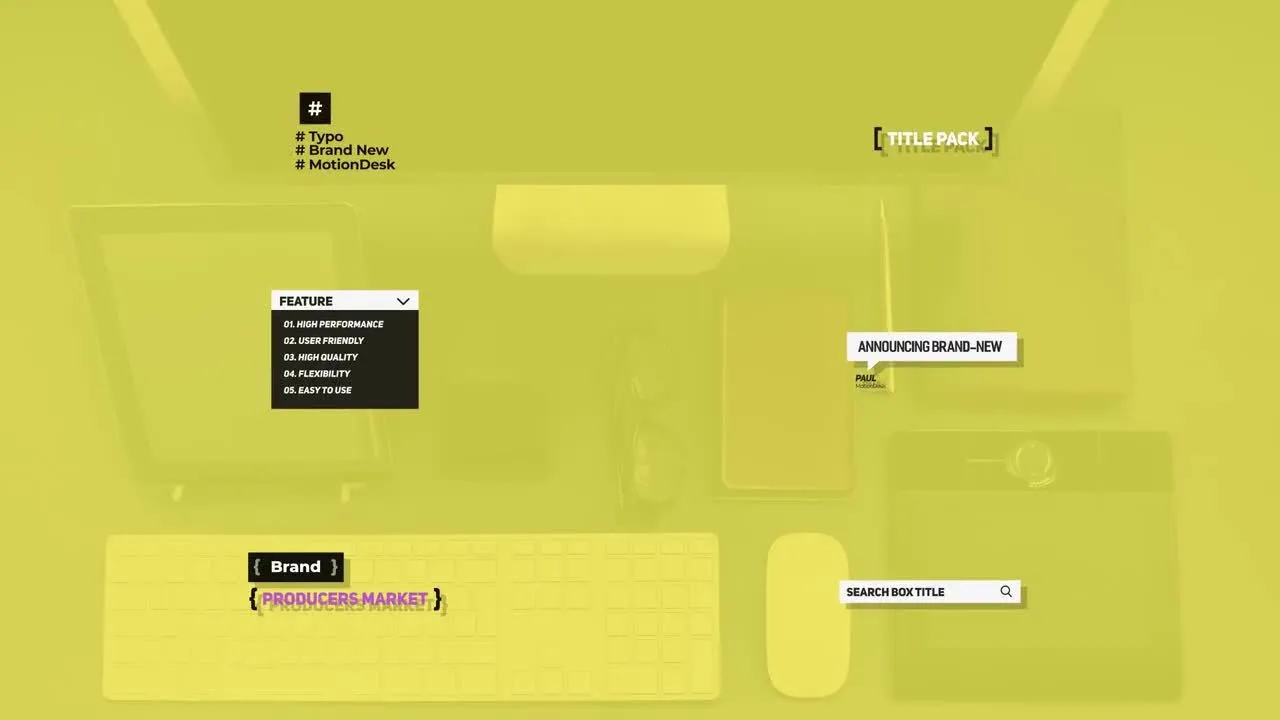 信息标题样式不同而优雅像素设计精选AE模板