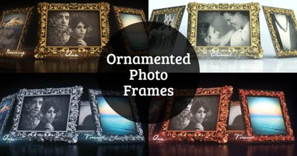 复古装饰相框视频画廊像素设计精选AE模板 Ornamented Photo Frames Gallery