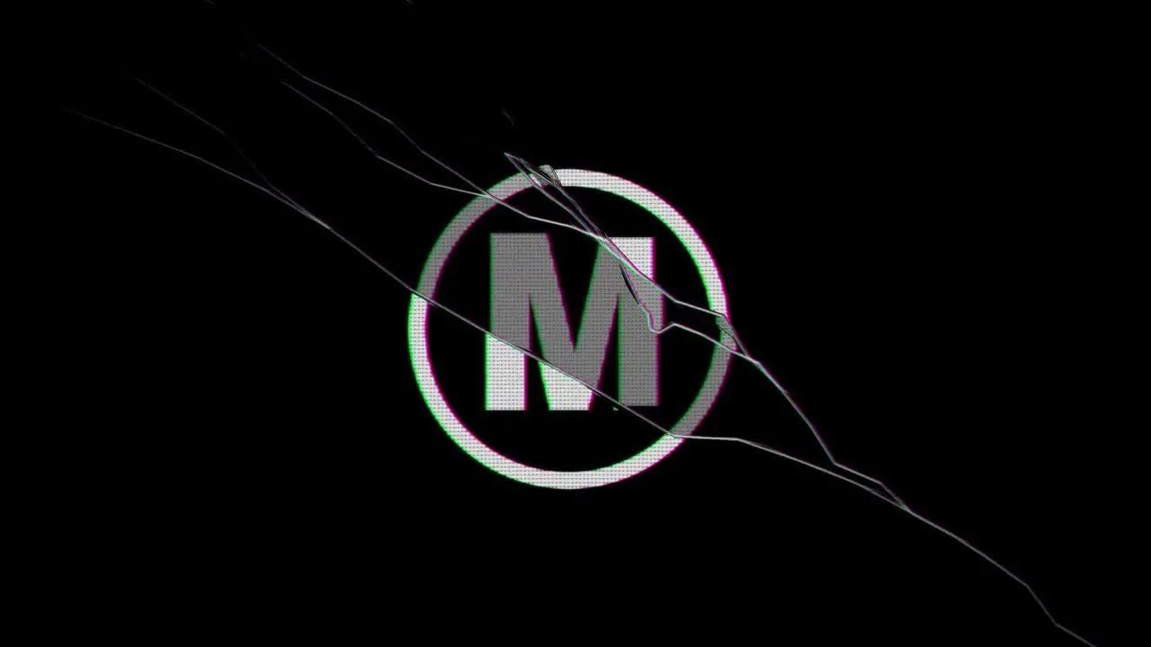 黑镜风格恐怖电影徽标显示像素设计精选AE模板