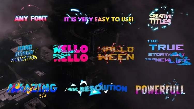 10个创意多彩的标题动画像素设计精选AE模板