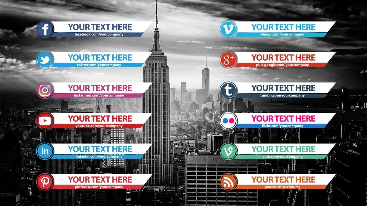 社交媒体简洁字幕展示像素设计精选AE模板