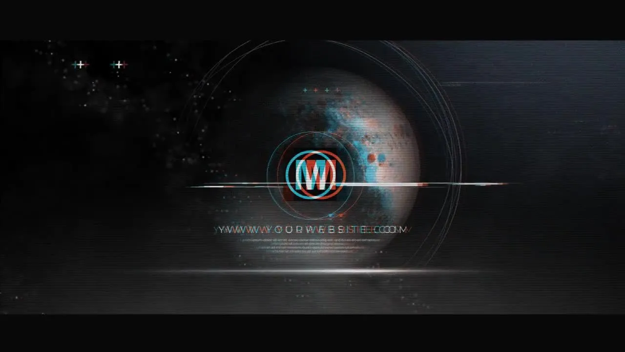 未来派的太空徽标像素设计精选AE模板