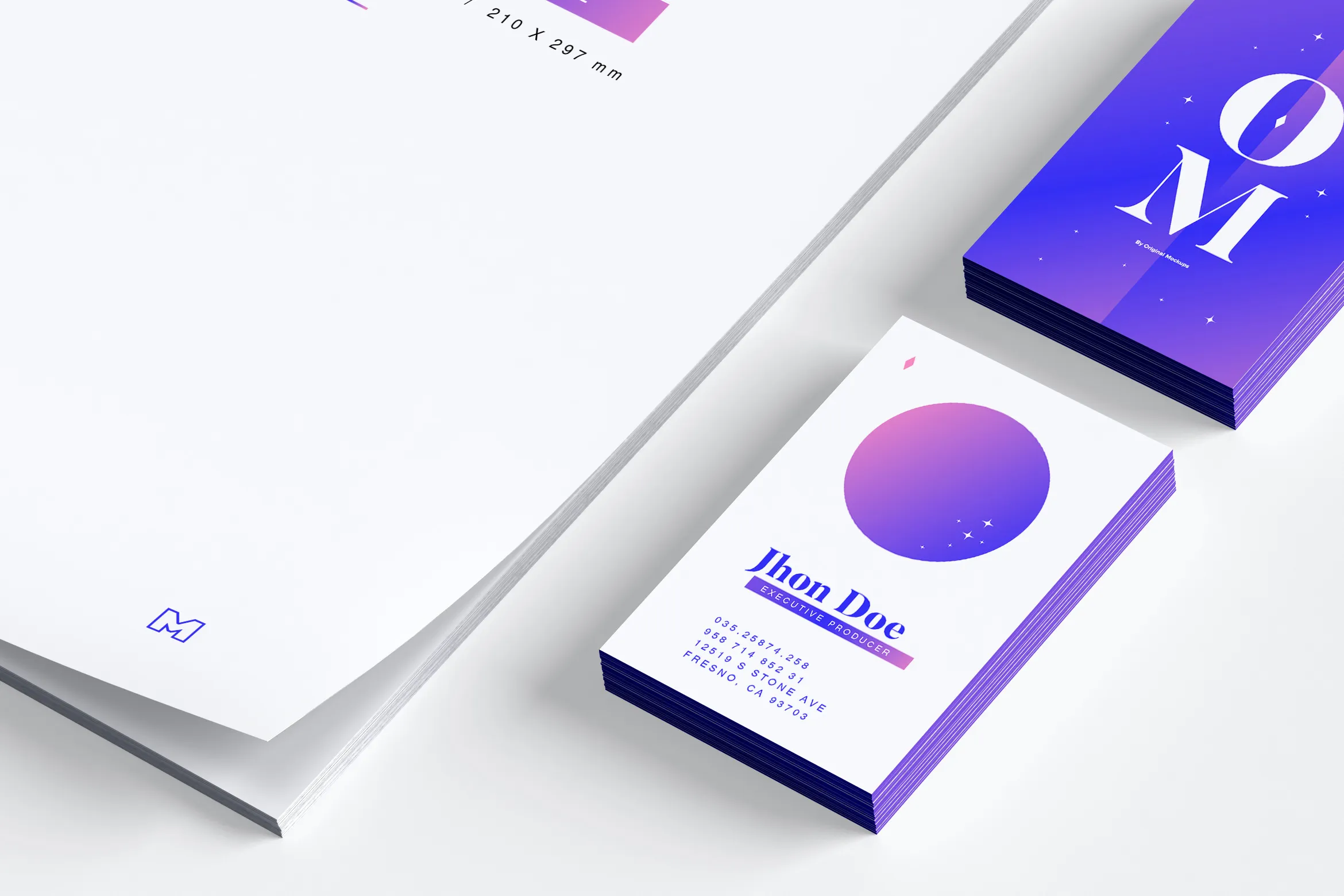 品牌VI设计案例预览办公用品套装样机03 Stationery Mockup 03